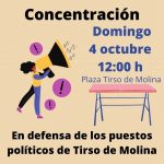 Concentración en defensa de los puestos políticos domingo 4 de octubre